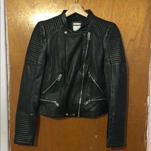 Zara Trafaluc Genuine Leather Biker Jacket